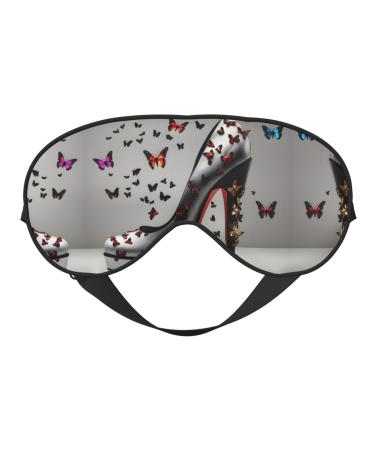 Butterfly High Heel Print Double-Sided Eye Mask Soft and Light Blocking for Enhancing Sleep Quality