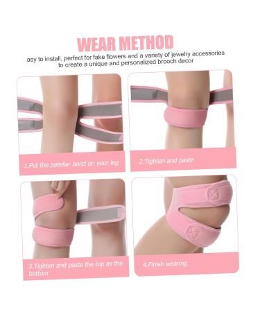 FRCOLOR 3pcs Adjustable Patella Knee Brace - Comfortable Sports Knee Support Strap for Optimal Knee Protection - Pink - Buy Online on GoSupps.com