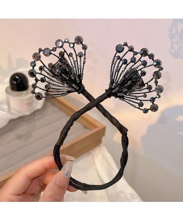 FRCOLOR Black Swan Clip Hair Bun Maker - Bridal Styling Tool for Teens, Fabric Glitter Bun Maker for Deft and Elegant Updos - Buy Online on GoSupps.com