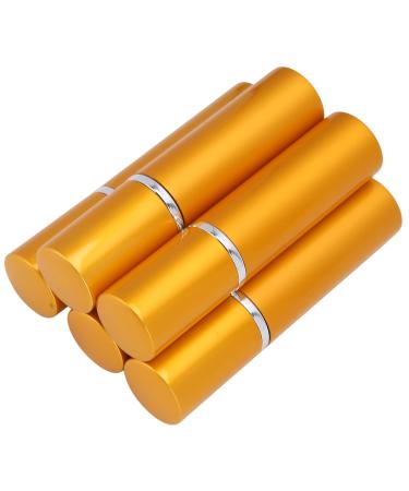 Yinhing Portable Aluminum Perfume Spray Bottle Set Leak Proof Reusable Aluminum Nozzle Glass Bottle Empty Perfume Atomize for Travel 10ml By 5pc (Gold)