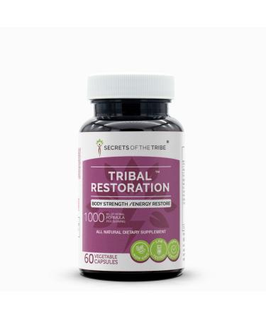 Secrets of the Tribe - Tribal Restoration, Body Strength/Energy Restore, Herbal Supplement Blend (60 Capsules) 60 Count (Pack of 1)