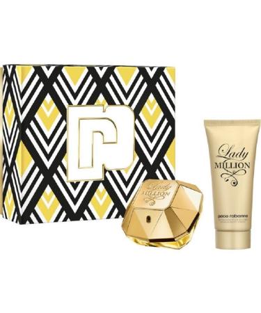 Paco Rabanne Lady Million 80ml EDP Spray / 100ml Sensual Body Lotion (Rectangular Case)