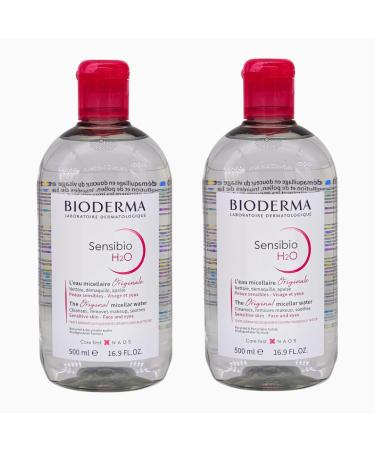 Bioderma Sensibio H2O Micellar Solution for Sensitive Skin - 2x 500ml | Gentle Cleaning Water & Makeup Remover | Strengthens Skin Barrier & Moisturizes | Buy Online Internationally - Buy Online on GoSupps.com