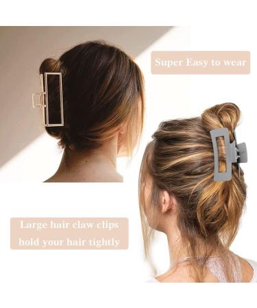 Large Hair Claw Clips for Women Dinghao Big Hair Clip for Girls Thick Hair Non-slip Strong Hold 3 PCS Metal & 3 PCS Plastic Gold - Buy Online on GoSupps.com