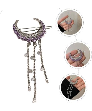 MAGICLULU Hairpin Rhinestone Hair Decorations Rhinestone Hair Barrettes Headdress for Women Moon Hair Decoration Women Hair Decor Tassel Hair Barrette Rhinestone Tassel Hair Clip - Buy Online on GoSupps.com