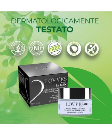 LOVVES AntiWrinkle Night Cream for Men High Quality Natural Cosmetics Restores the skin during the night Antioxidant effect Prevents premature aging Easy absorption 50 ml - Buy Online on GoSupps.com