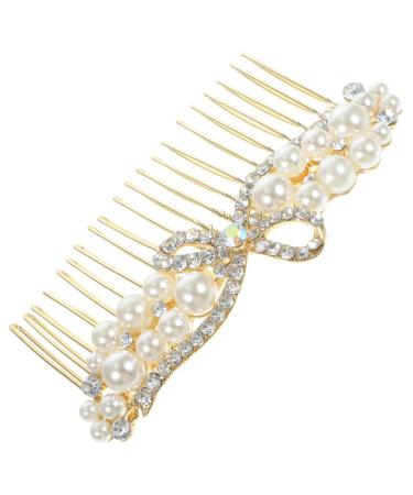 Didiseaon Alloy Rhinestone Hair Comb Pearl Headpiece Flower Girl Hair Accessory Comb Headband Bun Holder Clip Pearl Headbands Girls Headband Wedding Bride Decorate Rhinestones