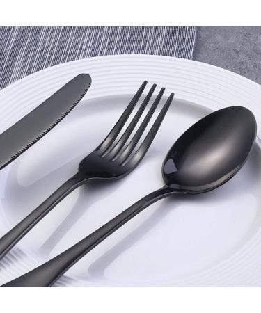 Cutlery Set 24 Piece Stainless Steel Flatware Set for 6 Silverware Knives and Forks Dinner Spoons Teaspoons Fork and Spoon HUAN TAI (Color : Black Size : B3S10) - Buy Online on GoSupps.com