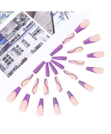 Brishow Artificial Long Press-On Nails - 24 Sparkle Wave Line False Nails for Women & Girls - International Shipping Available - Buy Online on GoSupps.com