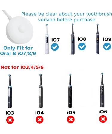 Charger for Oral-B iO Series 9/8/7 - Replacement 3768 Magnetic Base (Not Compatible with iO Series 3/4/5/6 - Buy Online on GoSupps.com