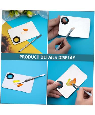 FRCOLOR 3 nail art palette stainless steel mixing art painting makeup mixing trays Color Mixing Spatula stainless steel makeup oil paint nail tools nail art polish trays reconcile scraper - Buy Online on GoSupps.com