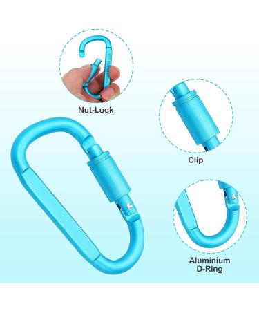 Craebuer 4 Pack 3 inch Aluminum D-Ring Carabiner Clips - Locking Snap Hook for Outdoor Camping & Hiking - Buy Online on GoSupps.com