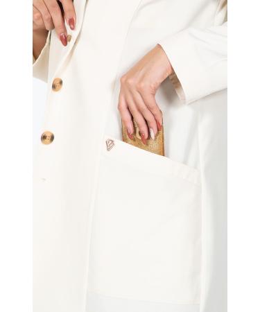 Professional Fitted Women's Lab Coat - Beige, Small - 38 Long, 5 Pockets - Ideal for Medical & Science Use - Buy Online on GoSupps.com
