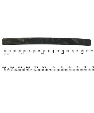 French Amie Long Thin Large Handmade Celluloid Hair Barrette Clip | Strong Hold, No Slip, Durable Paris Hair Accessory - Black Nycra - Buy Online on GoSupps.com