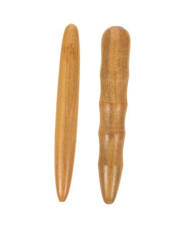 BCOATH multi-purpose tool 2 piece of acupressure stick Face massage tools Face massager Roller Wood massage tools Neck-shoulder massage device Massage wood tools 11.5x1.5cm light brown