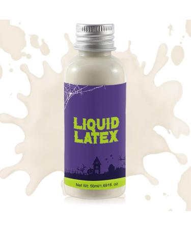 BommFu Liquid Latex Body Paint - 50ml Liquid Latex Cosmetic Product - Realistic Material for Scars Halloween Makeup Themed Events and Photography Models