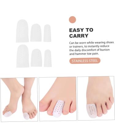 Silicone High Heel Protectors 8 Pairs - Foot Pain Relief & Comfort - White 6x3cm - Buy Online on GoSupps.com
