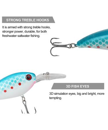 ZWMING Bass Crankbait Fishing Lures Set - 14pcs 3D Eyes Swimbait for Freshwater & Saltwater Fishing - Buy Online on GoSupps.com