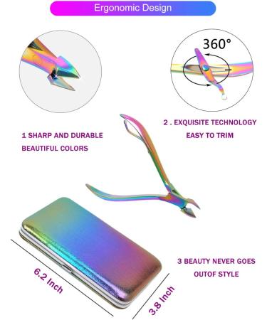 SFYDOM Rainbow Manicure Set - 18 Piece Nail Clippers for Women Gift - Buy Online on GoSupps.com