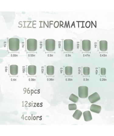 Siusiu 96 pcs Space Colorful Acrylic Press-On Nails - Matte Short False Tips for Women & Girls | Perfect for DIY Nail Art - Buy Online on GoSupps.com