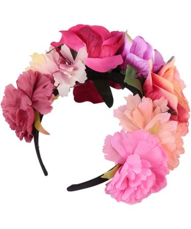FRCOLOR Mexican Floral Headband for Women Halloween Flower Crown Hair Hoop Rose Headband for Cosplay Party(Purple) 18x12cm Pink - Buy Online on GoSupps.com