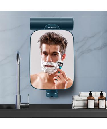 TOUCHBeauty 3X Shower Mirrors for Shaving with Razor Holder, Heldhand & 360 Degree Swivel, Larger Size 11" Blue Bathroom Accessories for Men