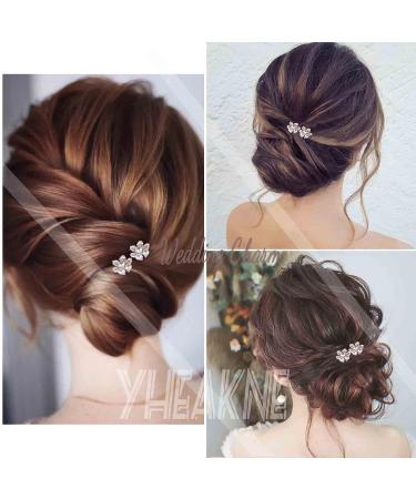 Yheakne Gold Flower Pearl Wedding Hair Pins 2Pcs - Bridal Hair Accessories with Crystal Accents - Vintage Boho Hair Barrette Pins for Women and Girls - Buy Online on GoSupps.com