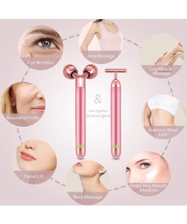 3D Face Roller Massager Kit - Electric T Shape Facial Massager Set for Skin Rejuvenation - Buy Online on GoSupps.com