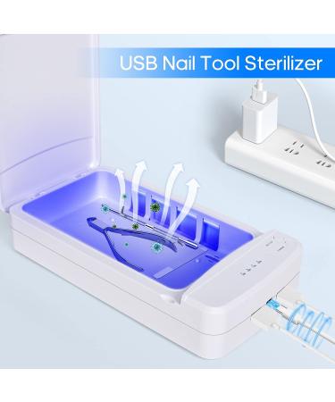 Lenlang Nail Tool Sterilizer with Blue Light - Portable USB Sterilization Box for Manicure Supplies - Buy Online on GoSupps.com