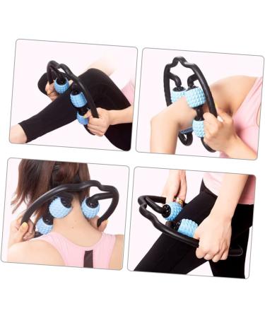 Orfofe Massage Roller - Portable Foot Massager & Yoga Device | Manual Leg Massage in Heavenly Blue & Black (27.5x24x5.5cm) - International Shipping Available - Buy Online on GoSupps.com