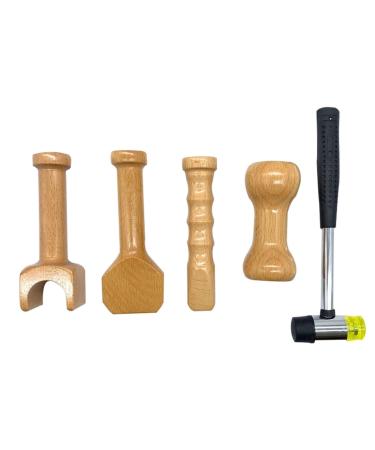 Chiropractic adjustment tools hammer and chisel correction-vertebrae-neck-meridian massage hammer reset hammer-ridge-therapy tool (5 pieces) 5 PCs