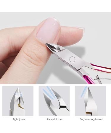 Professional Nail Skin Pliers & Shears - Stainless Steel Cutters for Excess Skin Removal - Pink Gradient Design - Buy Online on GoSupps.com