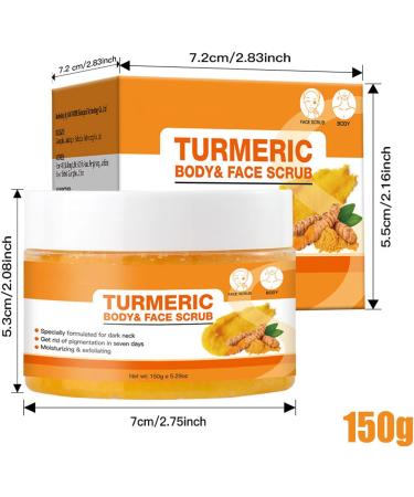 Brightening Turmeric Body Scrub | Natural Face and Body Scrub 150g for Radiant Skin | Deep Cleansing and Moisturizing Scrub for Women and Men - Buy Online on GoSupps.com