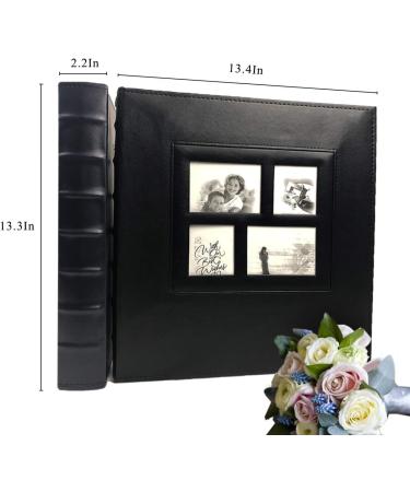 RECUTMS Self Adhesive Magnetic Photo Album - 60 Pages - 13.3 x 13.4 Inches - Accommodates 8X10, 6X8, 5X7, 4X6 Photos - Wedding Memory Book - Black - Buy Online on GoSupps.com
