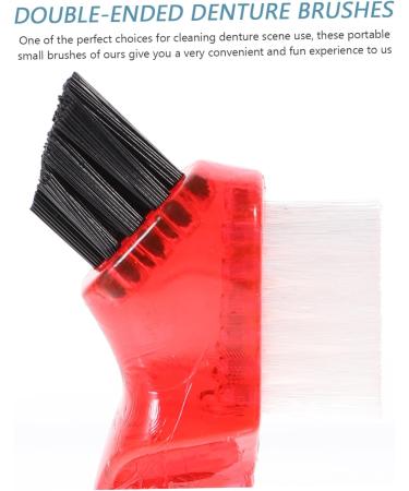 Frcolor 20STK Soft Denture Brushes - Multi-Functional Mini Toothbrushes for False Teeth Cleaning | Double Head Personal Prosthesis Brush | 5 Color Options - Buy Online on GoSupps.com