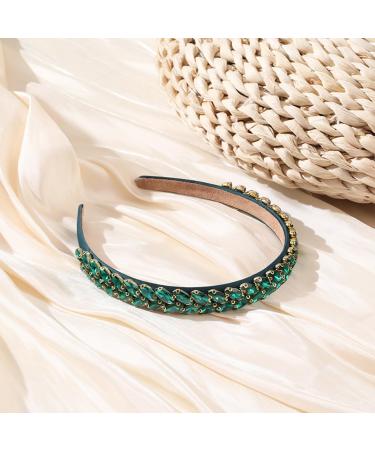 scicent Headbands for Women Rhinestones Head Bands Crystal Beaded Jeweled Sparkle Band Handmade Sequin Embellished Headpiece Headwear Party Green Hair Accessories Green - 16205 - Buy Online on GoSupps.com