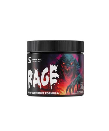Insport Nutrition - Rage - Pump ProWorkout & Training Booster - Citrullin + Beta -Alanin + L -Arginine + Kaffein - Pulver 300g Orange - 85 Portations