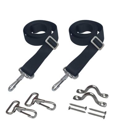 Vtete 2 PCS Adjustable Bimini Top Straps with Loops + Snap Hooks + Eye Straps - 28"60" Stainless Steel Boat Awning Hardware