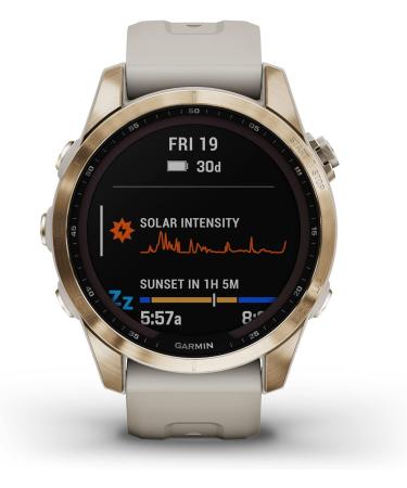 Garmin Fenix 7S Sapphire Solar Smaller Adventure Smartwatch - Cream Gold Titanium - Buy Online on GoSupps.com