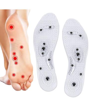 subaoqi Unisex Magnetic Massage Insoles Foot Acupressure Shoe Pads Insoles for Transparent Magnetic Shoe Inserts with Magnets