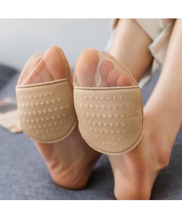 4 Pairs Half Socks with Metatarsal Pad - Reusable Honeycomb Fabric Foot Pads for Women | Non-Slip Compact Toe Socks - Buy Online on GoSupps.com