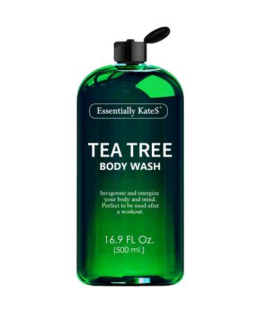 Tea Tree Body Wash 16.9 fl oz - 100% Natural - Fights Body Odor & Irritation - Helps Athletes Foot Ringworms Jock Itch Acne & Eczema