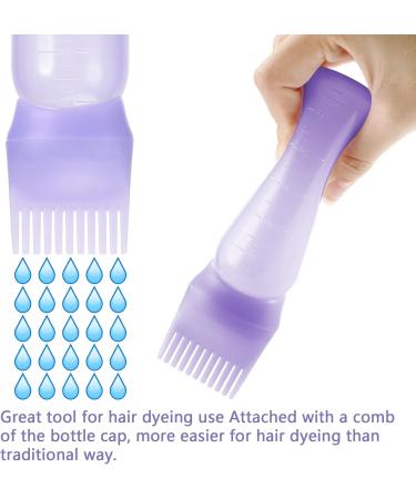 Collazoey 3-Piece Hair Oil Applicator Bottle Set - 180ml with Gradual Scale for Home Salon | Perfect Scalp Oil Applicator & Colored Accessories - Buy Online on GoSupps.com