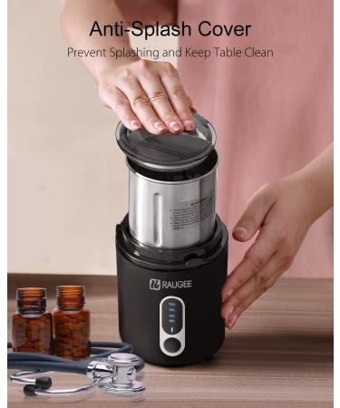 RAUGEE Cordless Electric Pill Crusher - Fine Powder for Medication and Vitamins - Multiple Pills Cutter Included - Buy Online on GoSupps.com