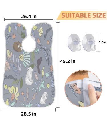 Fall Bear Fox Bunny Beard Bib Apron - Non-Stick Waterproof Hair Catcher for Men | Grooming Cape with Suction Cups | Perfect Gifts for Men - Buy Online on GoSupps.com