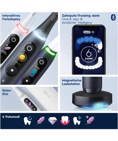 Oral-B io Series 8 Electric Toothbrush - 6 Cleaning Modes Magnetic Technology Color Display Travel Case - Limited Edition Black Onyx | International Shipping - Buy Online on GoSupps.com