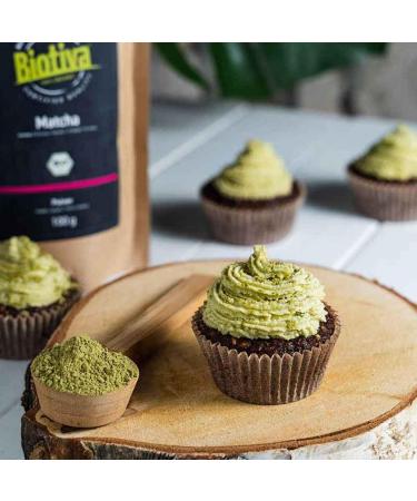 Biotiva Matcha Tea Bio 100g - Organic High-Quality Matcha Powder for Lattes & Smoothies - 100% Sustainable - Bottled in Germany - Buy Online on GoSupps.com
