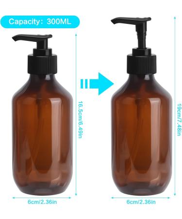 4-Pack 300ml Refillable Shampoo & Lotion Bottles with Waterproof Labels | Empty Soap Pump Dispenser - Buy Online on GoSupps.com
