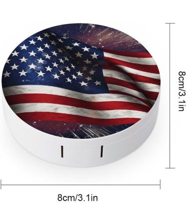 USA Flag Portable Contact Lens Case - Travel-Friendly Storage Box for Easy Lens Organization - Buy Online on GoSupps.com