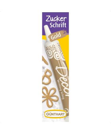 G nthart Backdecor 25g Gold Sugar Script - Perfect for Desserts | Beautiful Lettering & Patterns - Buy Online on GoSupps.com